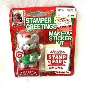 Noteworthy Stamper Greetings Make A Sticker Kit Happy Holidays Christmas Vtg '95